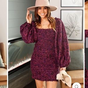 Free People Floral purple dress